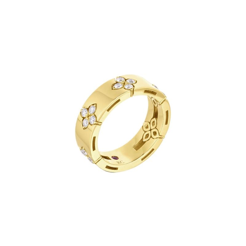 ROBERTO COIN YELLOW GOLD RING WITH DIAMONDS LOVE IN VERONA