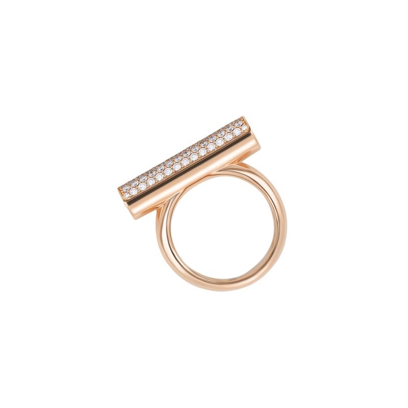 ROBERTO COIN ROSE GOLD RING WITH WHITE DIAMONDS DOMINO