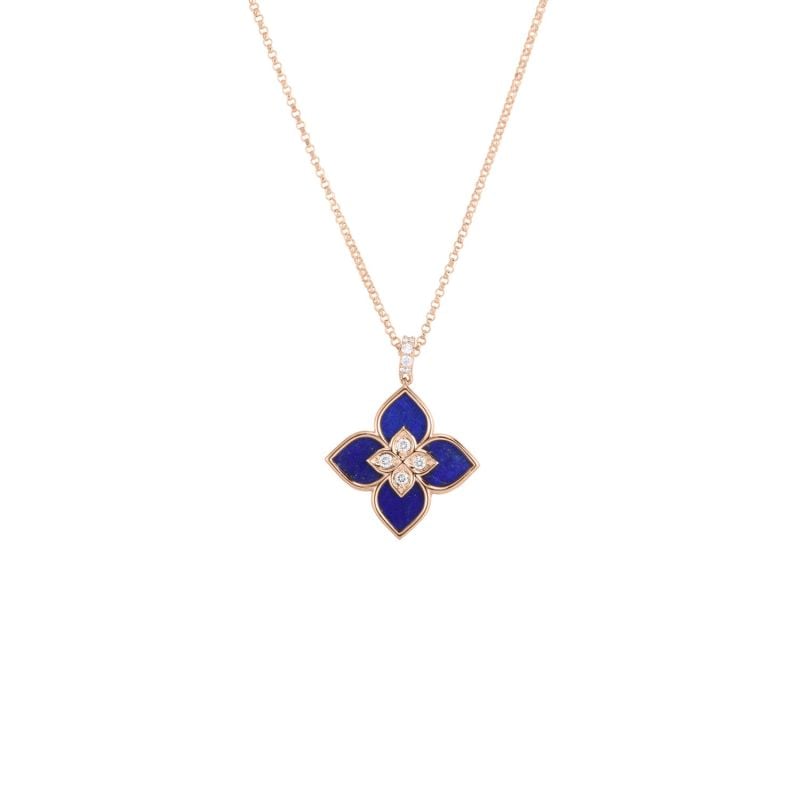 ROBERTO COIN COLLAR DE ORO ROSA CON LAPISLAZULI Y DIAMANTES VENETIAN PRINCESS