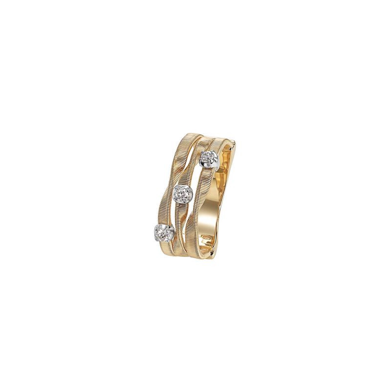 MARCO BICEGO WHITE AND YELLOW GOLD RING WITH DIAMONDS MARRAKECH