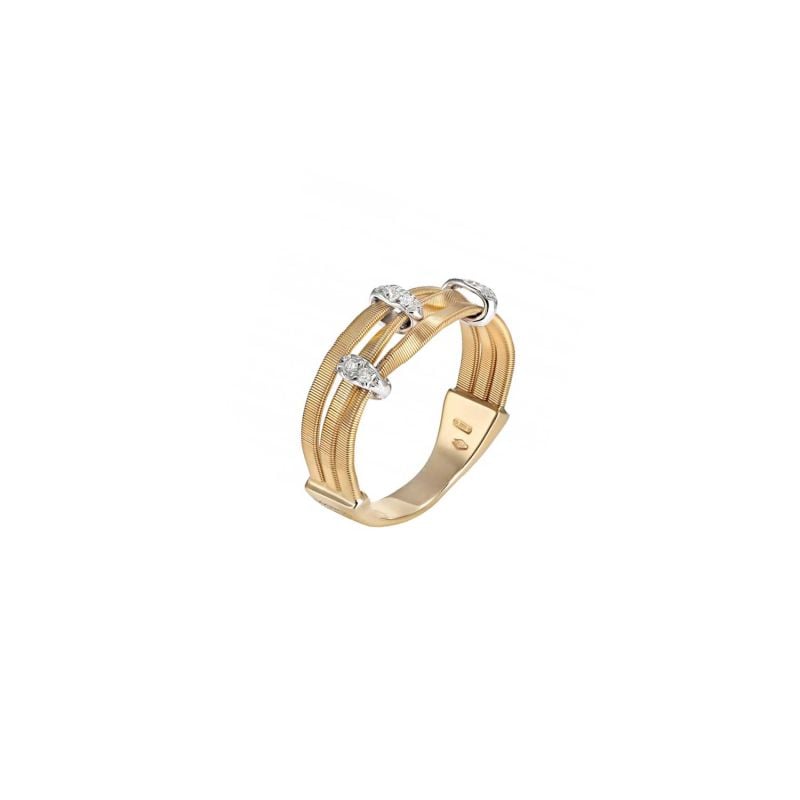 MARCO BICEGO YELLOW GOLD AND WHITE GOLD RING WITH DIAMONDS MARRAKECH ONDE