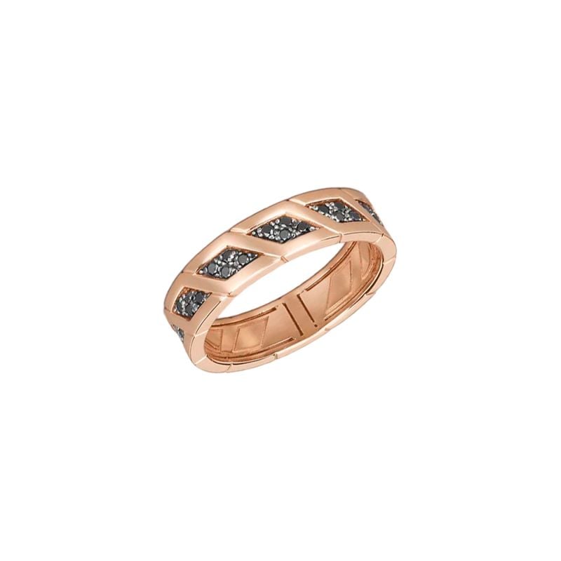 BARAKÁ ANILLO DE ORO ROSA CON DIAMANTES NEGROS