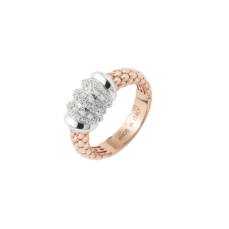 FOPE ROSE GOLD RING WITH DIAMONDS FLEX´IT SOLO