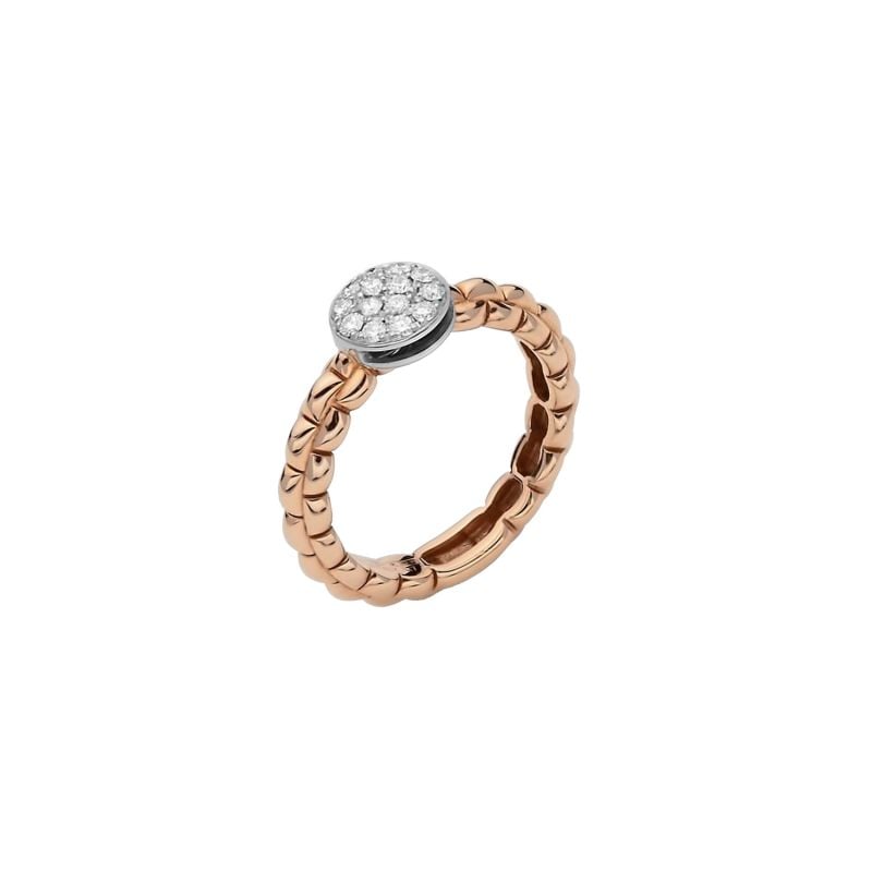 FOPE ROSE AND WHITE GOLD RING WITH DIAMONDS EKA TINY