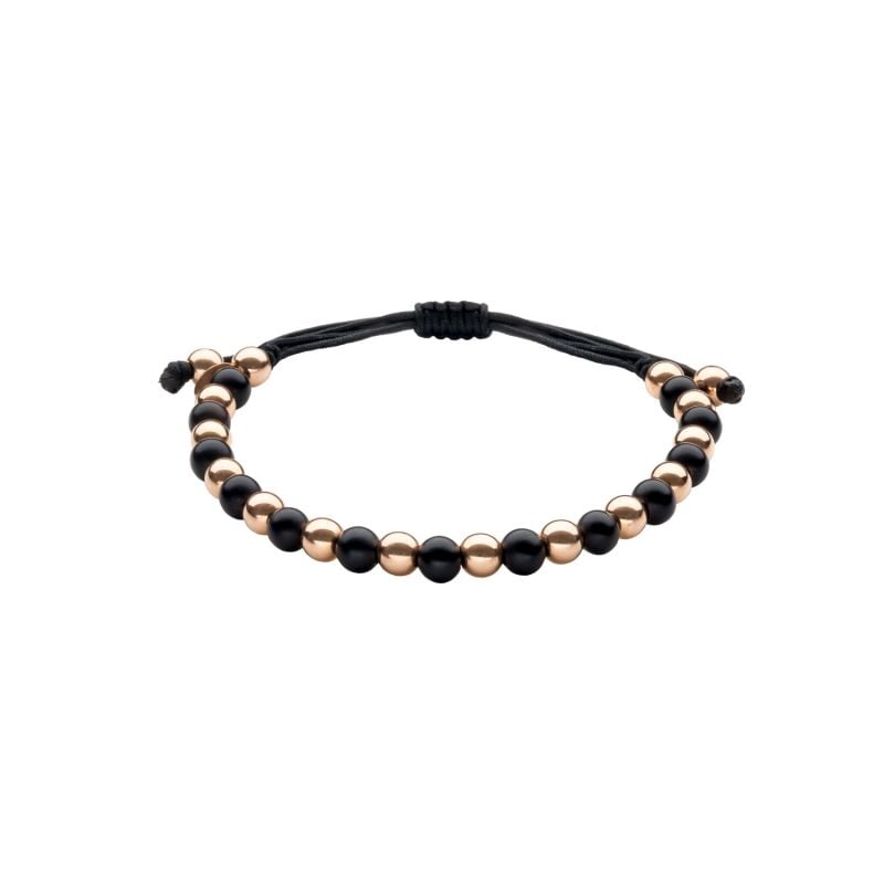 QUERA PULSERA DE ORO ROSA CON ONIX