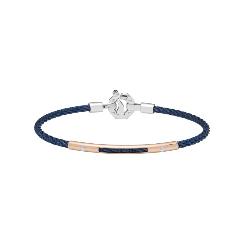 BARAKÁ ROSE GOLD AND STEEL BRACELET WITH A DIAMOND