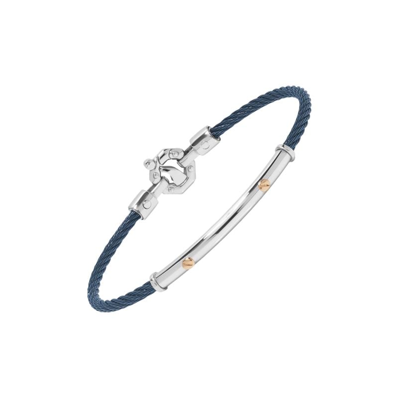 BARAKÁ PULSERA DE ORO ROSA Y ACERO CON UN DIAMANTE