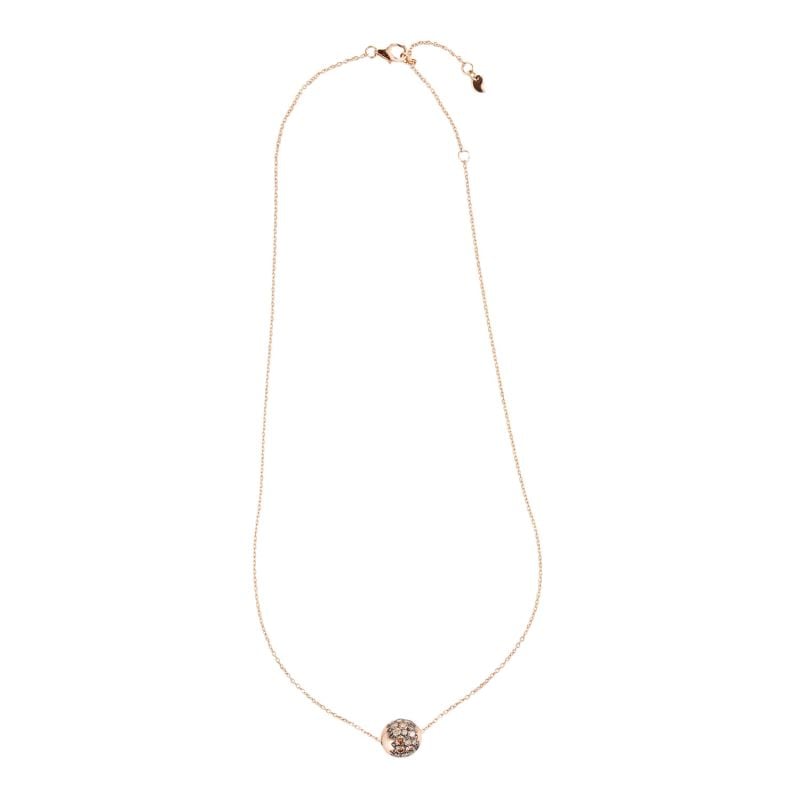 CERVERA BARCELONA COLLAR DE ORO ROSA CON DIAMANTES BROWN