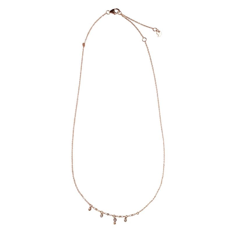 CERVERA BARCELONA COLLIER EN OR ROSE AVEC DIAMANTS BRUNS PETIT FOURS DIAMONDS