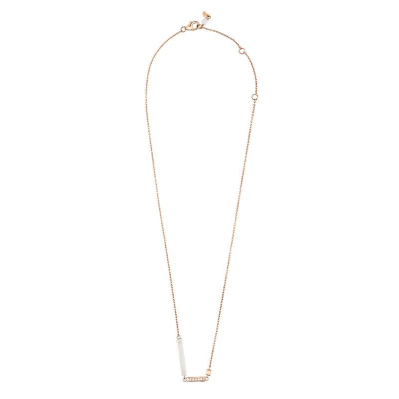 CERVERA BARCELONA COLLIER EN OR ROSE AVEC NACRE ET DIAMANTS