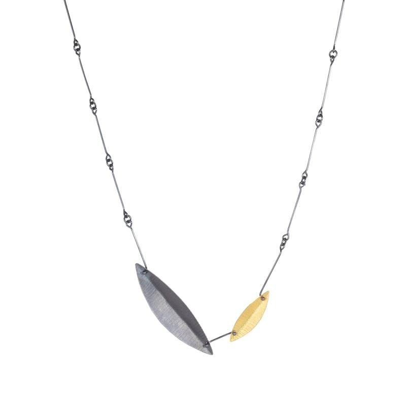 MAJORAL NECKLACE IN YELLOW GOLD, SILVER AND BLACK RHODIUM BALANDRE