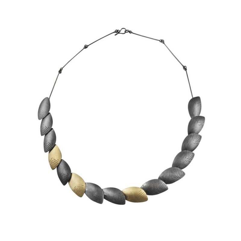 MAJORAL YELLOW GOLD AND SILVER NECKLACE ROMA