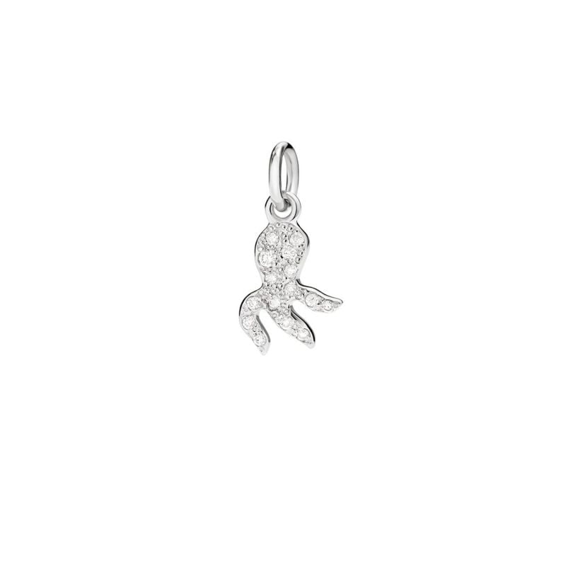 COLGANTE DODO ORO BLANCO BRILLANTES BLANCOS PULPO 