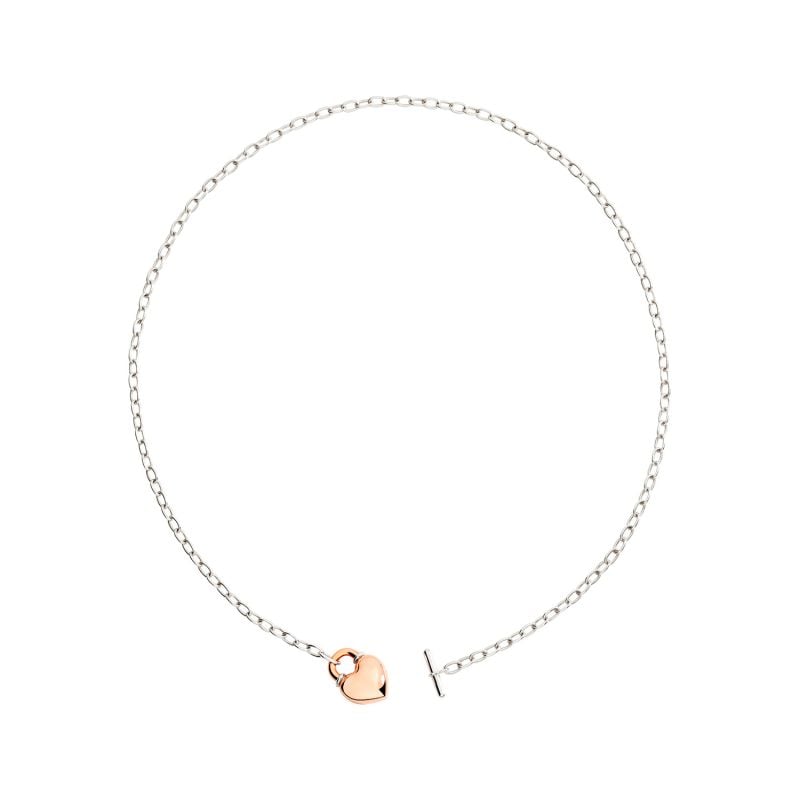DODO COLLAR DE ORO ROSA Y PLATA CUORE