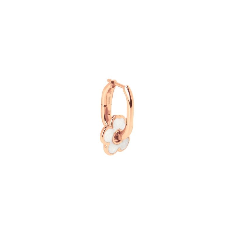 DODO MEDIA CRIOLLA ORO ROSA 9KT NACAR BLANCO FLOR