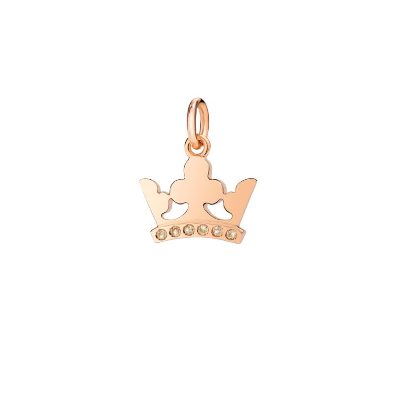 DODO ROSE GOLD PENDANT AND BROWN DIAMONDS KING CROWN