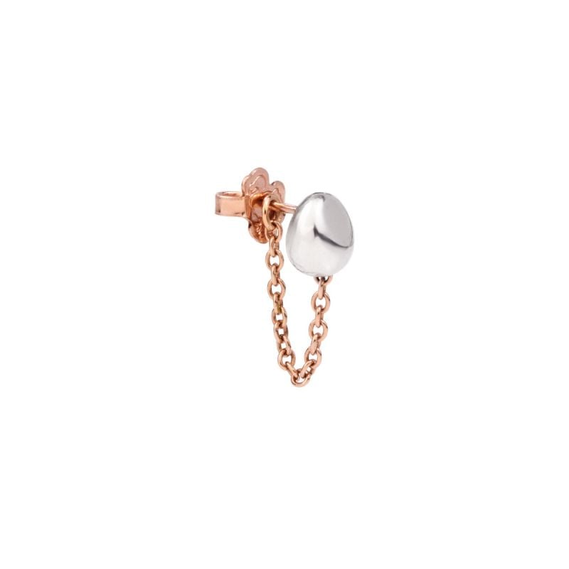 DODO PENDIENTE DE ORO ROSA Y PLATA PEPITA