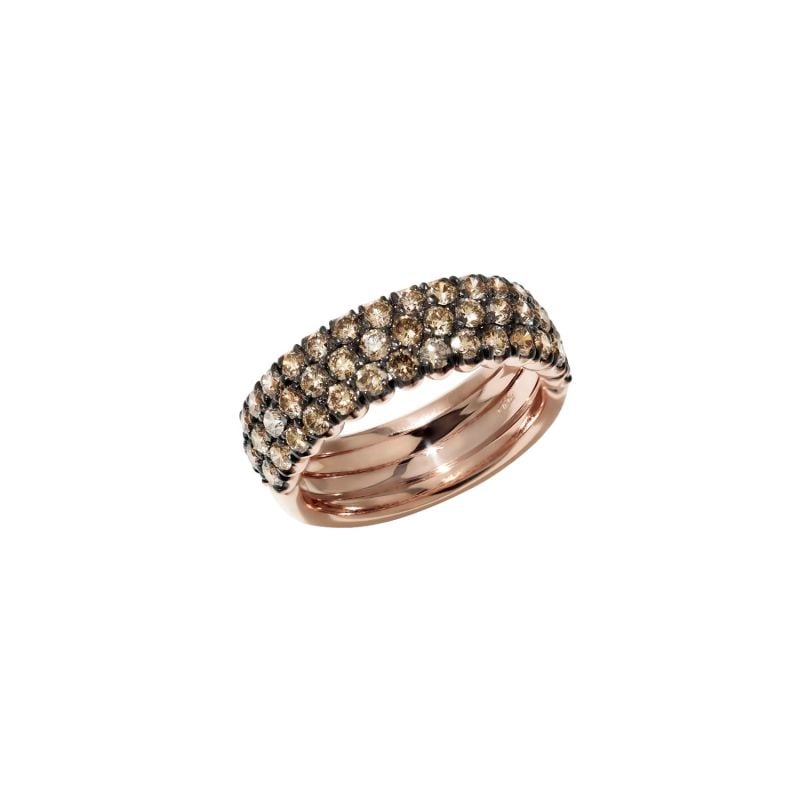 QUERA ANILLO DE ORO ROSA CON DIAMANTES BROWN