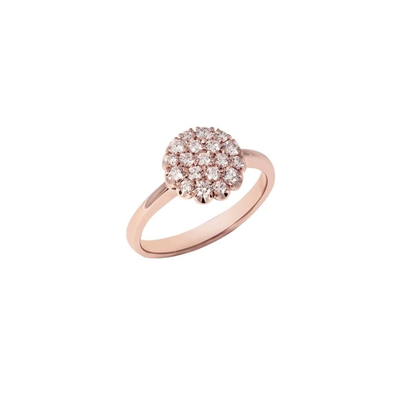 QUERA ANILLO DE ORO ROSA CON DIAMANTES