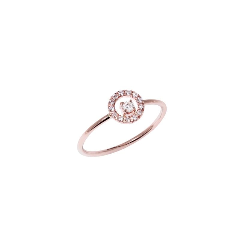 QUERA ANILLO DE ORO ROSA CON DIAMANTES