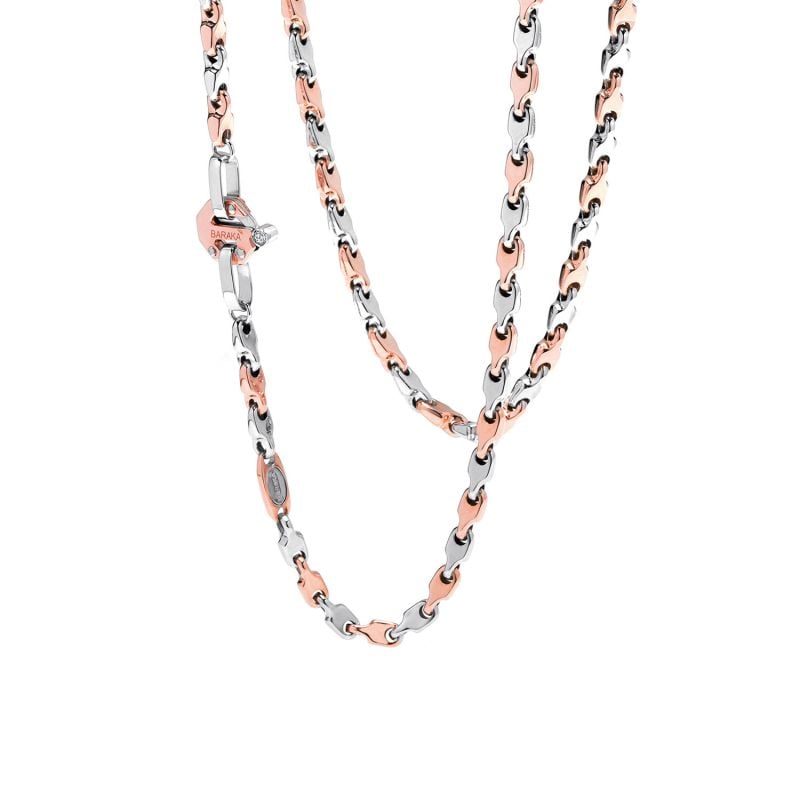 BARAKÁ ROSE AND WHITE GOLD NECKLACE WITH A DIAMOND
