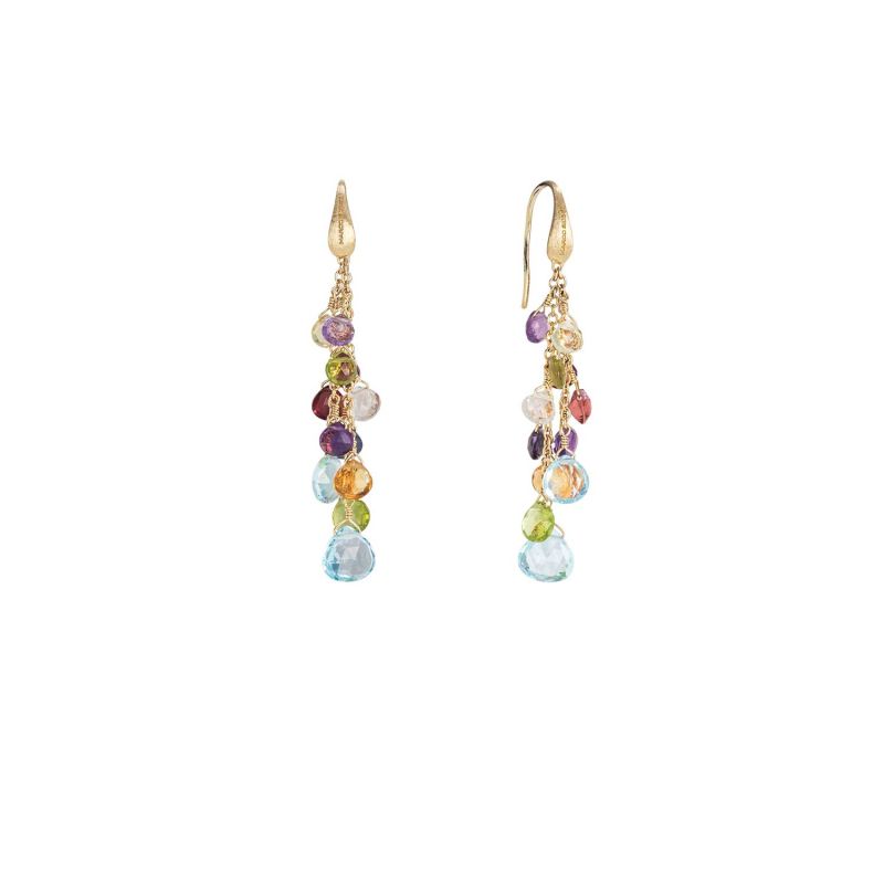MARCO BICEGO YELLOW GOLD EARRINGS WITH PRECIOUS STONES PARADISE