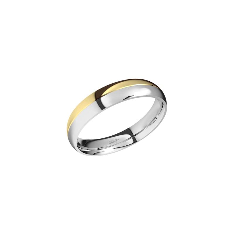 QUERA ALIANZA DE BODA DE ORO AMARILLO Y ORO BLANCO DUO