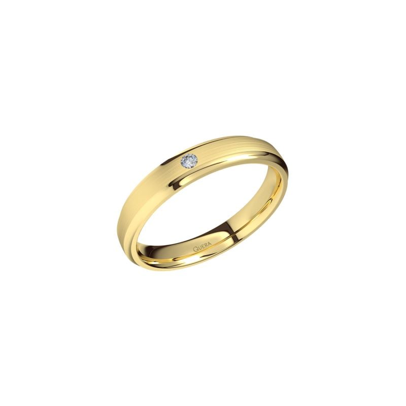 QUERA ALIANZA DE BODA EN ORO AMARILLO CON DIAMANTE NOZZE