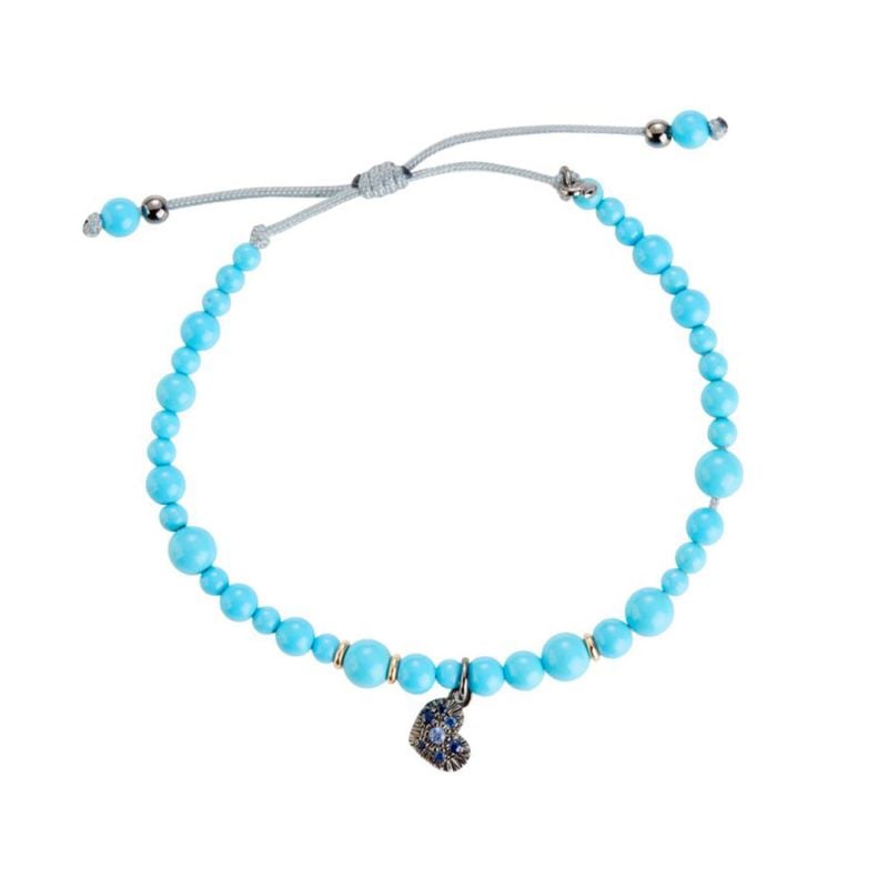 CERVERA BARCELONA PULSERA DE ORO ROSA Y PLATA CON ZAFIROS AZULOS Y TURQUESAS MY DREAMS