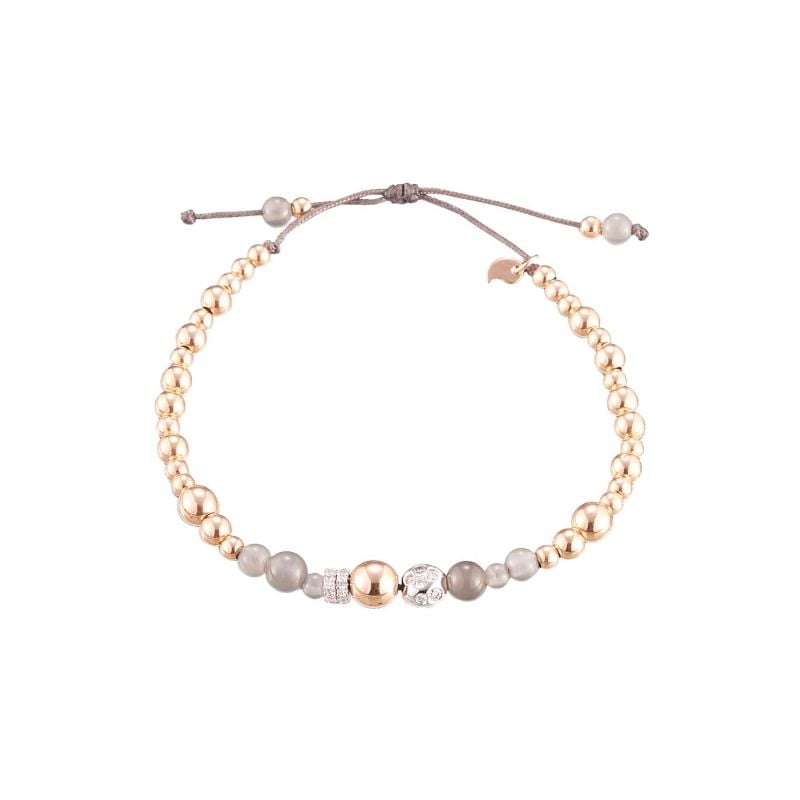 CERVERA BARCELONA BRACELET EN OR ROSE AVEC DIAMANTS ET PIERRE DE LUNE MY DREAMS