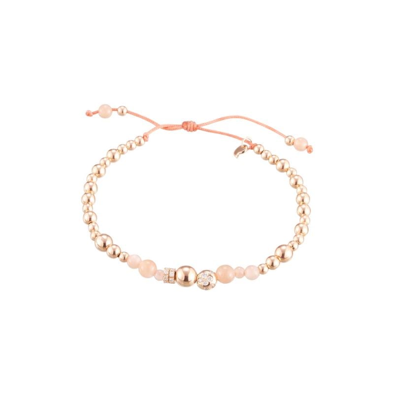 CERVERA BARCELONA PULSERA DE ORO ROSA CON PIEDRA LUNA Y DIAMANTES MY DREAMS