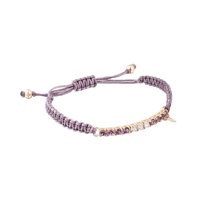 CERVERA BRACELET EN OR ROSE AVEC AMÉTHYSTES ET DIAMANTS BLANCS