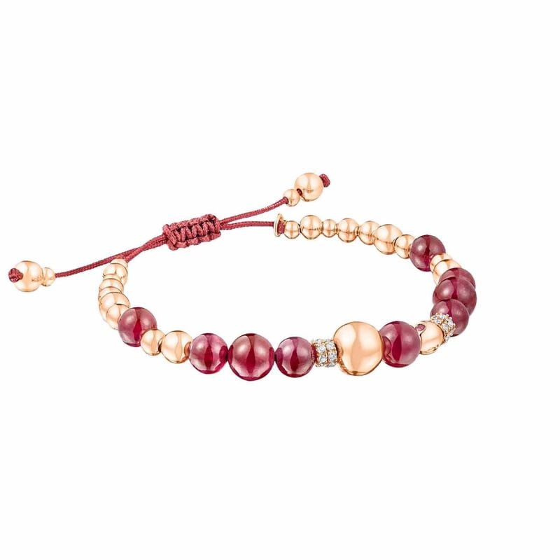 CERVERA BARCELONA PULSERA DE ORO ROSA CON DIAMANTES Y RUBIS SWEET MY DREAMS