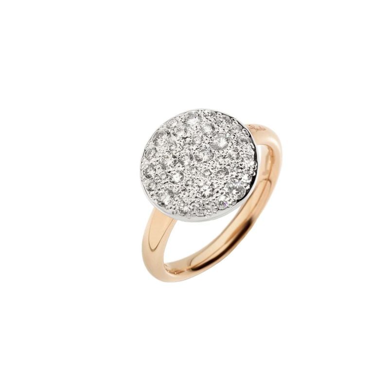 POMELLATO ANILLO DE ORO ROSA Y ORO BLANCO CON DIAMANTES SABBIA