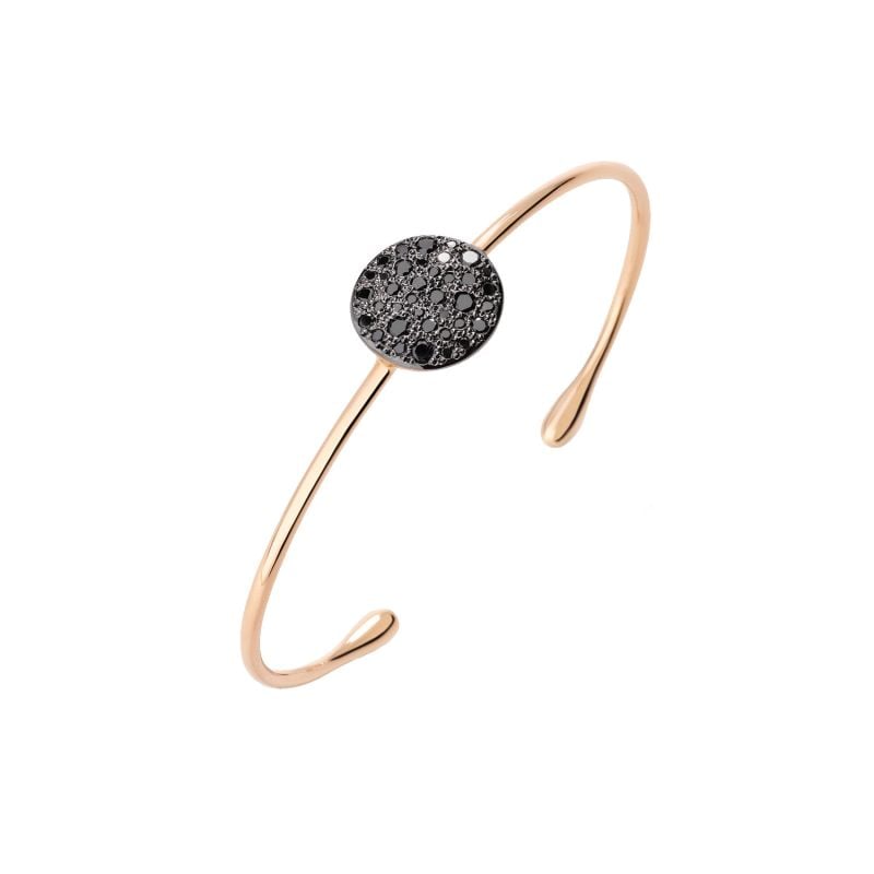PULSERA DE ORO ROSA CON DIAMANTES NEGROS SABBIA