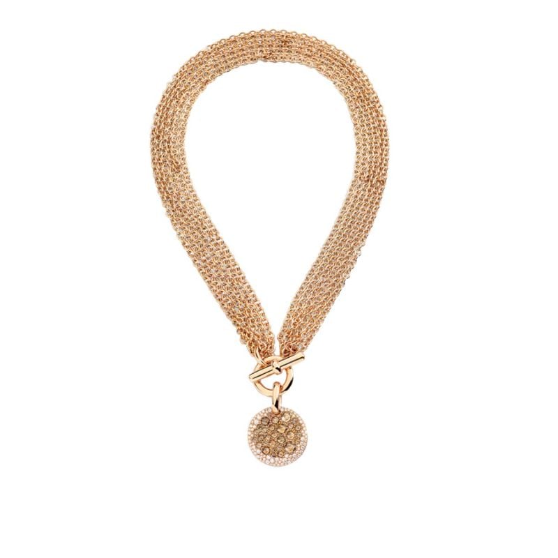 POMELLATO COLLAR DE ORO ROSA CON DIAMANTES BLANCOS Y DIAMANTES BROWN SABBIA