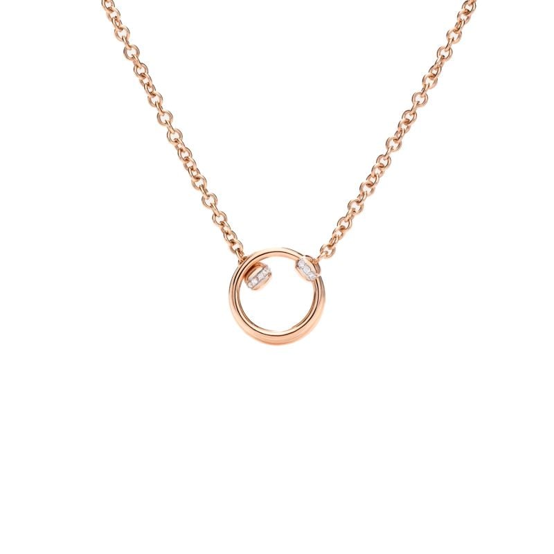 POMELLATO ROSE GOLD NECKLACE WITH WHITE DIAMONDS TOGETHER