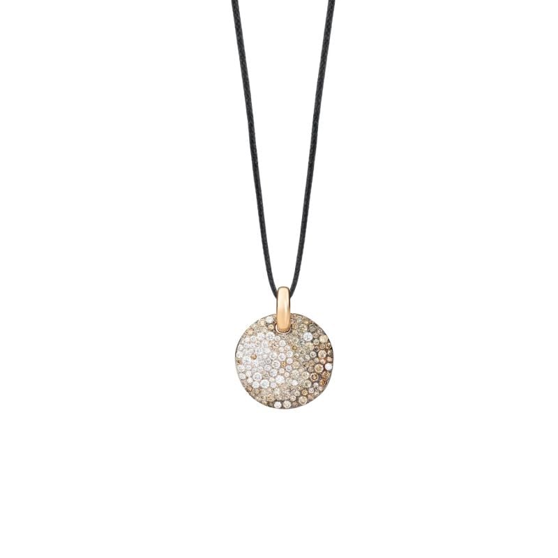 POMELLATO COLLAR DE ORO ROSA CON DIAMANTES BLANCOS Y BROWN SABBIA