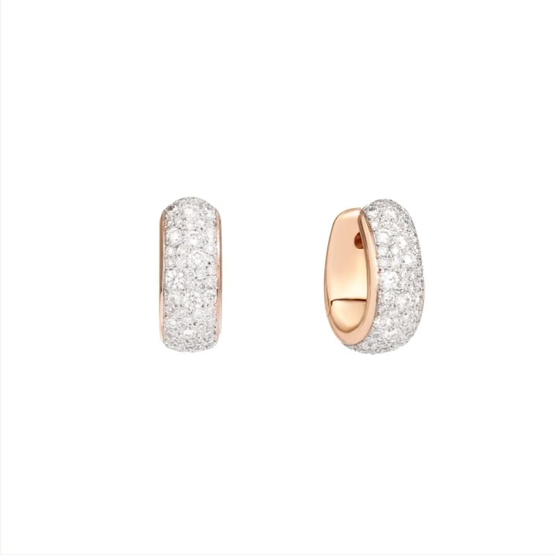POMELLATO PENDIENTES DE ORO ROSA CON DIAMANTES BLANCOS ICONICA