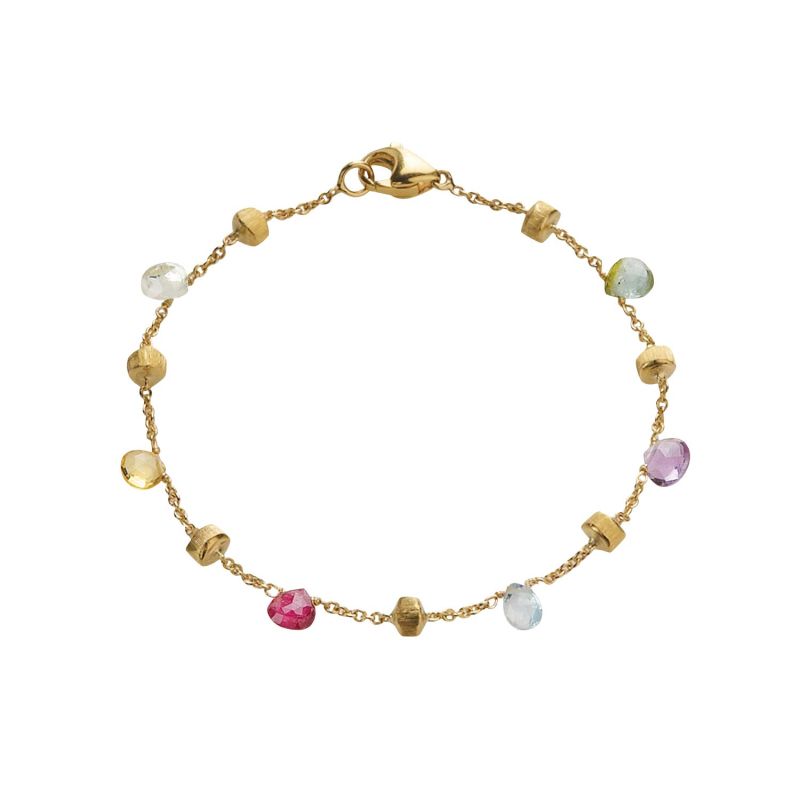MARCO BICEGO YELLOW GOLD BRACELET WITH MULTICOLORED GEMSTONES