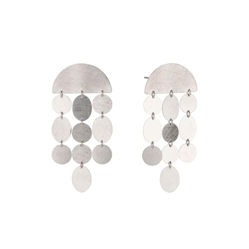 MAJORAL SILVER EARRINGS PARTY 