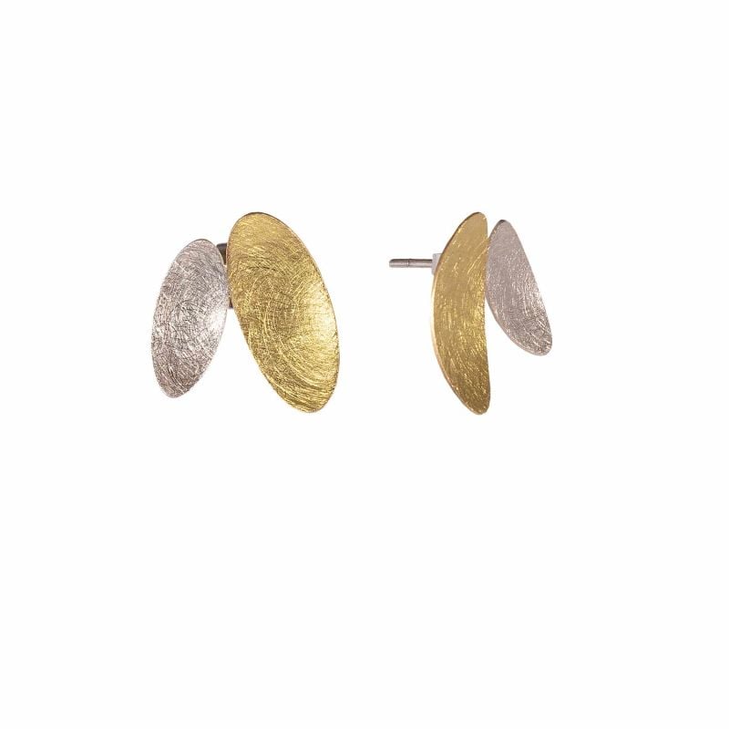 MAJORAL YELLOW GOLD WITH SILVER EARRINGS SAMOA