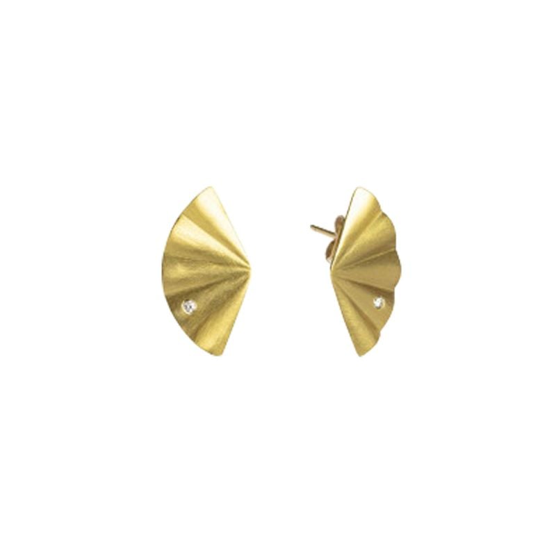 MAJORAL YELLOW GOLD EARRINGS WITH 2 DIAMONDS MAIKO