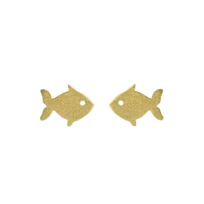 MAJORAL YELLOW GOLD EARRINGS LITTLE FISH 