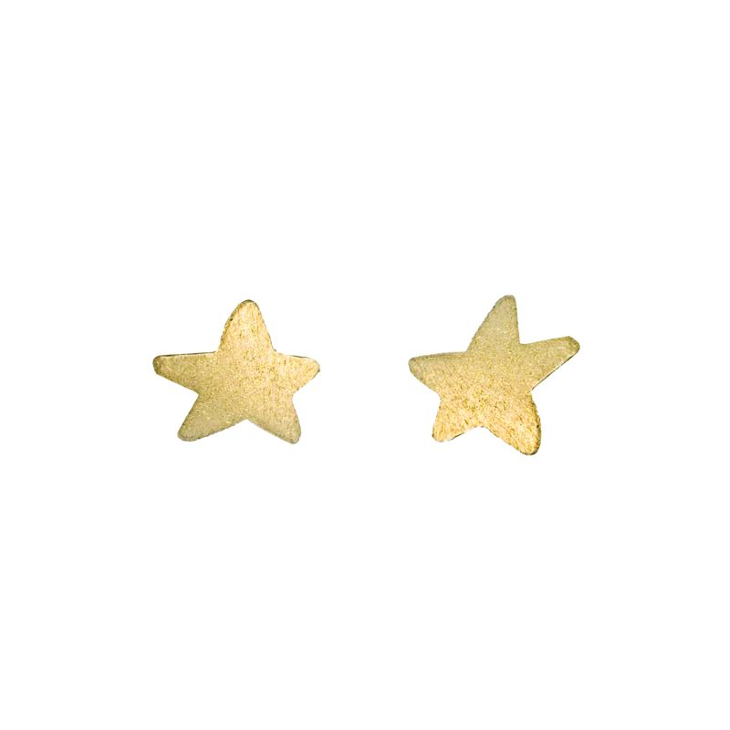 MAJORAL YELLOW GOLD EARRINGS STAR
