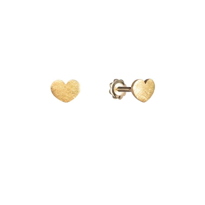 MAJORAL PENDIENTES DE ORO AMARILLO CORAZONES 