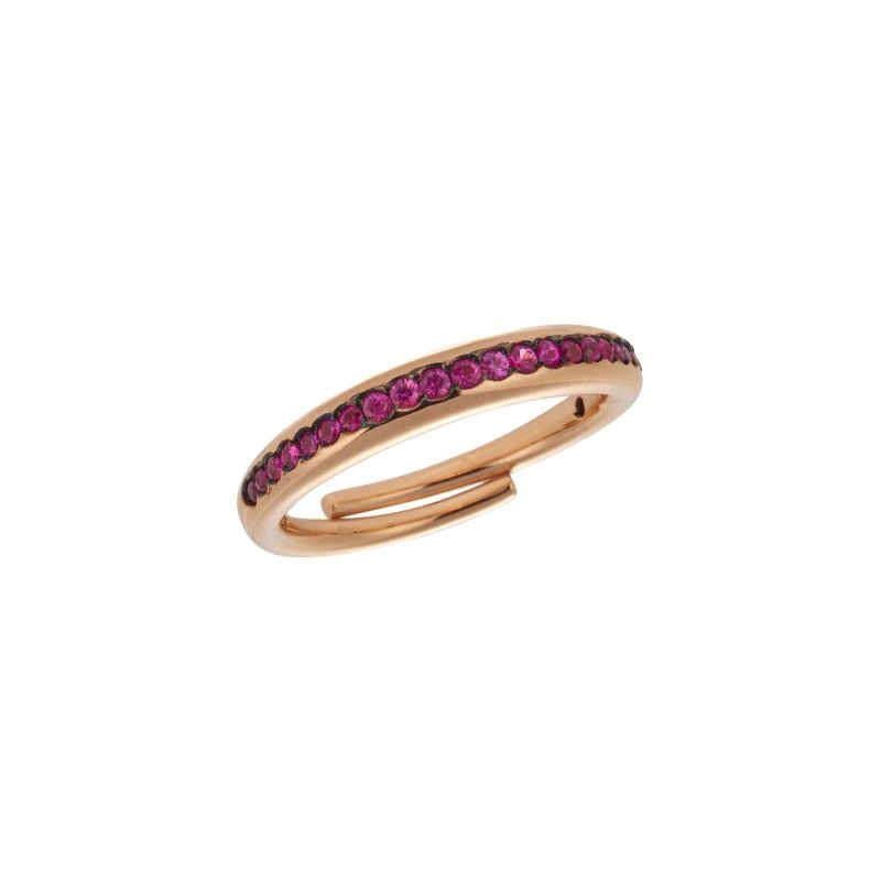 CERVERA BARCELONA BAGUE EN OR ROSE AVEC SAPHIRS ROSES