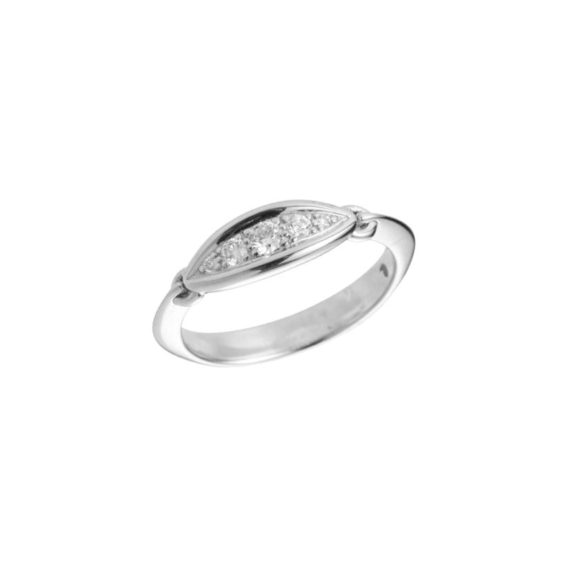 CERVERA BARCELONA BAGUE EN OR BLANC AVEC DIAMANTS