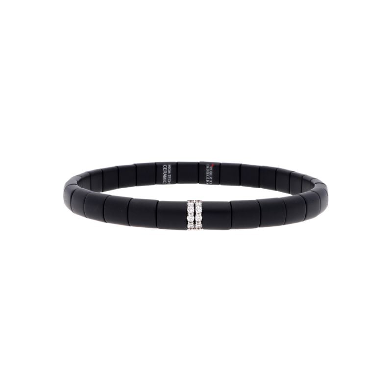 ROBERTO DEMEGLIO PULSERA DE ORO BLANCO Y CERÁMICA NEGRA CON DIAMANTES