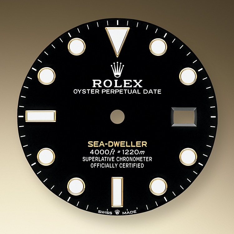 black dial Rolex Sea-Dweller Yellow gold in Quera